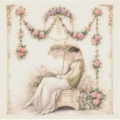 Regency Rose Garden Leest Dame Sticker (Voorkant)