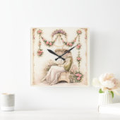 Regency Rose Garden Leest Dame Vierkante Klok (Huis)