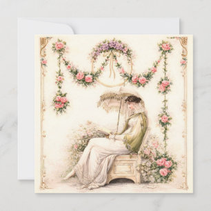 Regency Rose Garden Lezende Dame