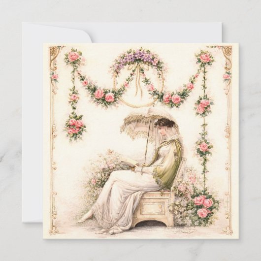 Regency Rose Garden Lezende Dame (Voorkant)
