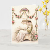 Regency Rose Garden Lezende Dame Kaart (Gele Bloem)
