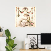 Regency Rose Garden Lezende Dame Poster (Thuiskantoor)