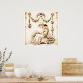Regency Rose Garden Lezende Dame Poster (Keuken)