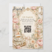 Regency Roze Bloem Hoog Thee Feest Bruids Bruiloft Kaart (Achterkant)