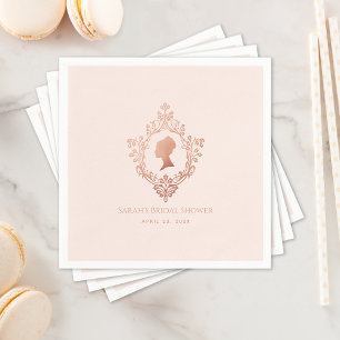 Regency Roze Elegant Crest Vrijgezellenfeest Servet