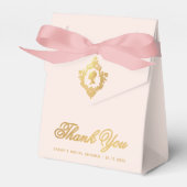 Regency Roze Gouden Dame Antieke Wapen Bruiloft Fe Bedankdoosjes (Voorkant Zijde)