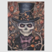 Regency Skeleton Gentleman Halloween Decoupage Tissuepapier (Voorkant)