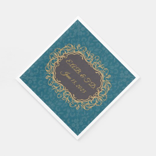 Regency stijl monogram serviette Regencycore Servet (Hoek)