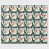 Regency stijl wit geel exotisch bloemendecor cadeaupapier (Vlak)