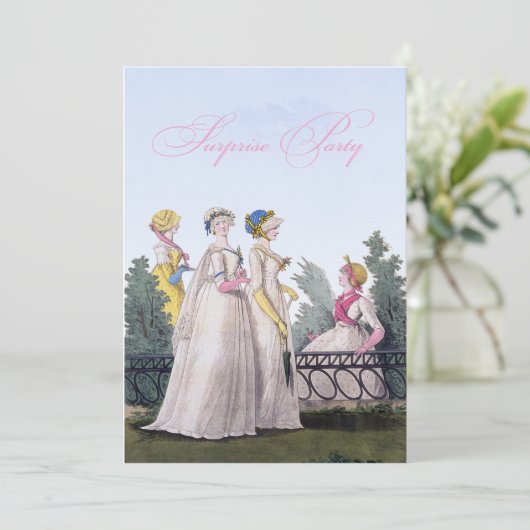 Regency Surprise Birthday Party Custom Invitations Kaart (Staand voorkant)