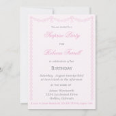 Regency Surprise Birthday Party Custom Invitations Kaart (Achterkant)