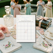 Regency-tijdperk Bruiloftsfeest Bloemenbingo spel Kaart