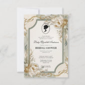 Regency tijdperk Florals Bridgerton Vrijgezellenfe Kaart (Voorkant)