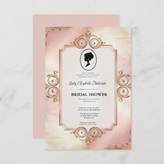 Regency tijdperk Florals Bridgerton Vrijgezellenfe Kaart (Voorkant / Achterkant)