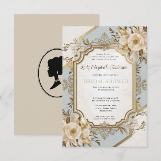 Regency tijdperk goud Bridgerton Vrijgezellenfeest Kaart (Voorkant / Achterkant)