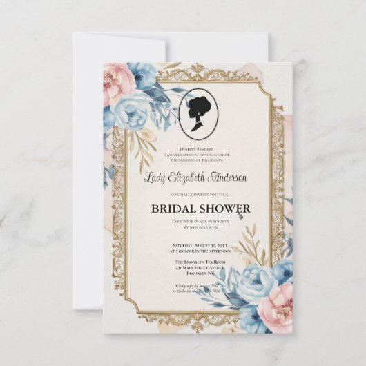 Regency tijdperk goud Bridgerton Vrijgezellenfeest Kaart (Voorkant)