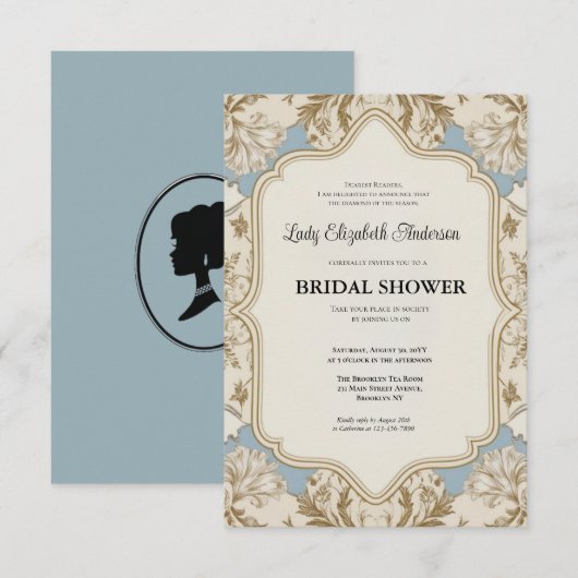 Regency tijdperk goud Bridgerton Vrijgezellenfeest Kaart (Voorkant / Achterkant)