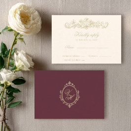 Regency Tuin Vintage Klassieke Romantische Bruilof RSVP Kaartje