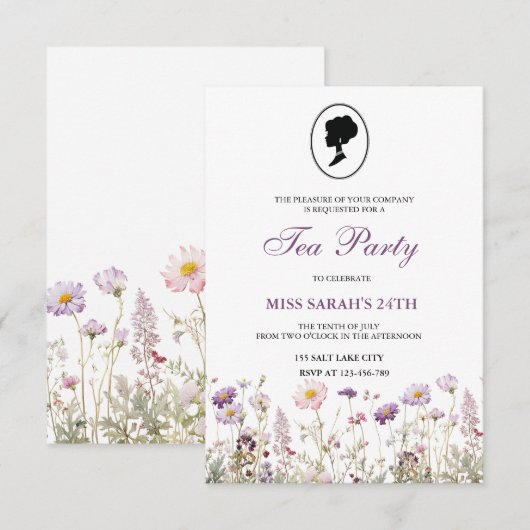 Regency Tuinfeest Uitnodiging (Voorkant / Achterkant)