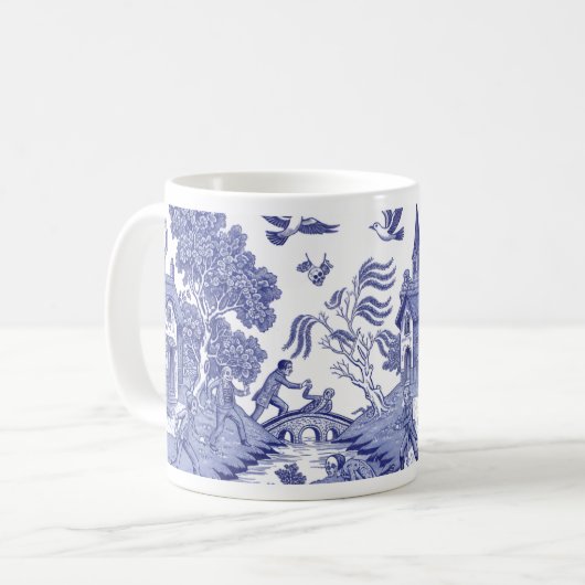 Regency Undead Blue Willow - Mug Koffiemok (Voorkant links)