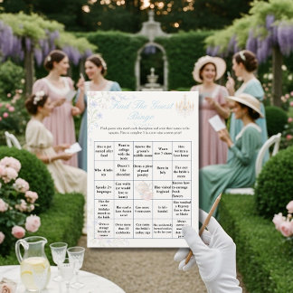 Regency Vind de Gast Bruids Shower Bingo spel Kaart