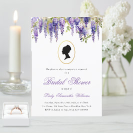 Regency Vintage Bloemstuk Wisteria Bruidsuitnodigi Kaart