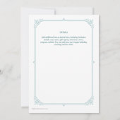 Regency Vintage Themahuwelijk Bewaar De Datum Teal Kaart (Achterkant)