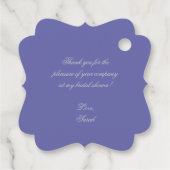 Regency Violet Crest Vrijgezellenfeest Bedankjes Labels (Achterkant)