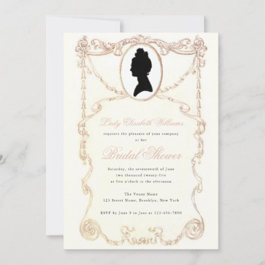 Regency Vrijgezellenfeest  Lijst Pink Script Kaart (Voorkant)