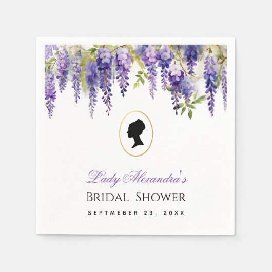 Regency Vrijgezellenfeest  Wisteria Floral Servet (Voorkant)