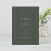 Regency Wedding Invitation  Green Kaart (Staand voorkant)