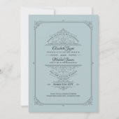 Regency Wedding Invitding  Duck Euck-blauw Kaart (Voorkant)