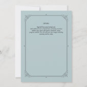 Regency Wedding Invitding  Duck Euck-blauw Kaart (Achterkant)