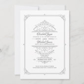 Regency Wedding Invitding  Gevoelige Klassieke Kaart (Voorkant)