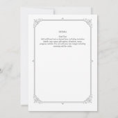 Regency Wedding Invitding  Gevoelige Klassieke Kaart (Achterkant)