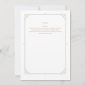 Regency Wedding Invitting  Thleed GOLD Kaart (Achterkant)