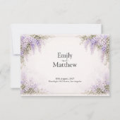 Regency Wisteria Bruiloft Bedankkaart (Achterkant)