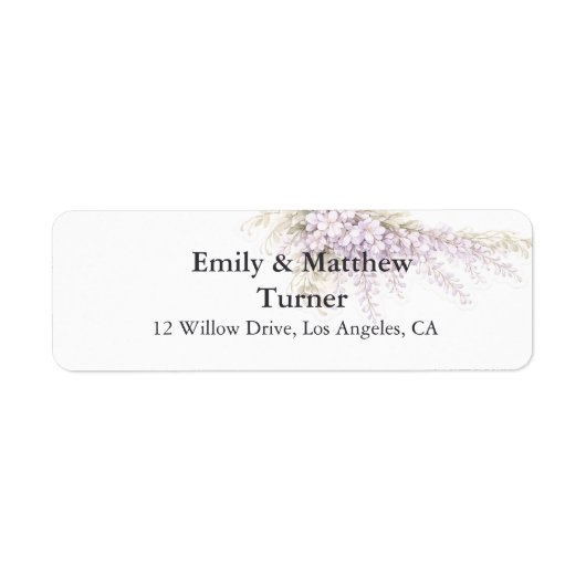 Regency Wisteria Bruiloft Etiket (Voorkant)