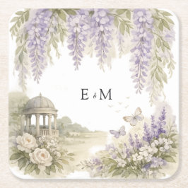 Regency Wisteria Bruiloft Kartonnen Onderzetters