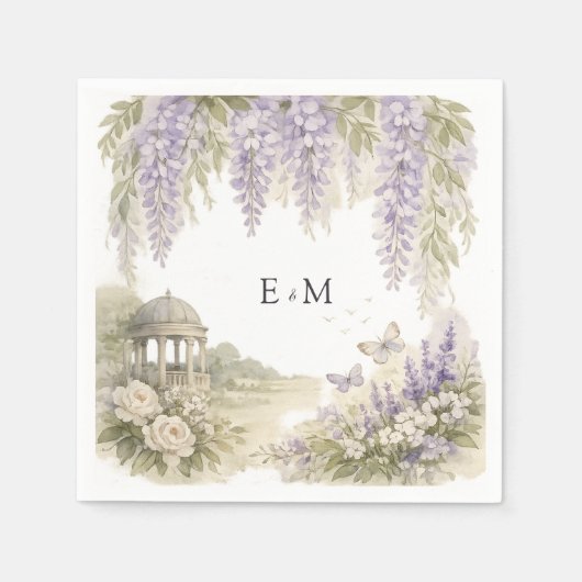 Regency Wisteria Bruiloft Servet (Voorkant)