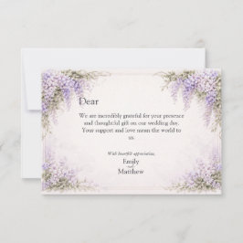 Regency Wisteria Huwelijks Dankkaart Bedankkaart