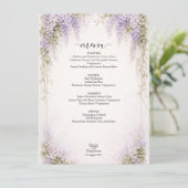 Regency Wisteria Huwelijksmenu kaart (Staand voorkant)