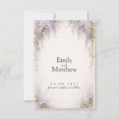 Regency Wisteria Save the Date Fotokaart (Achterkant)