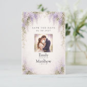 Regency Wisteria Save the Date Photo Card (Staand voorkant)