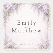 Regency Wisteria Square Wedding Stickers (Voorkant)
