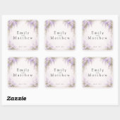 Regency Wisteria Square Wedding Stickers (Vel)