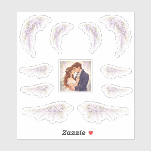 Regency Wisteria Wedding Stickers (Vel)