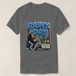 Regendag Blijven Binnen Grappig Gezellig T-shirt