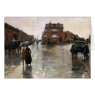 Regendag, Boston door Frederick Childe Hassam
