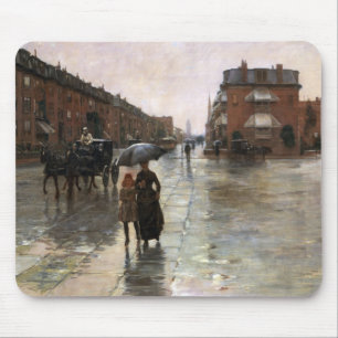 Regendag, Boston door Frederick Childe Hassam Muismat